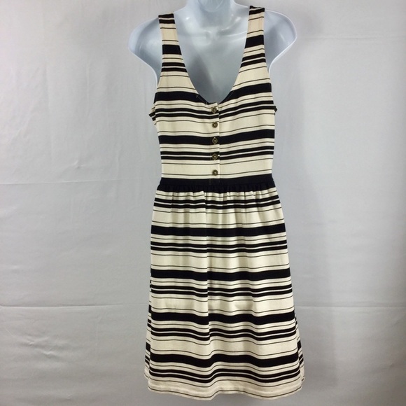 J. Crew Villa Dress In Black And White Stripe - Picture 5 of 8